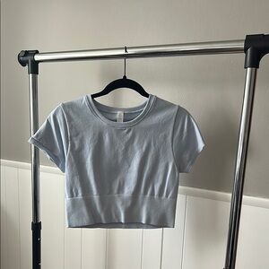 Aerie Light Blue Cropped T-Shirt